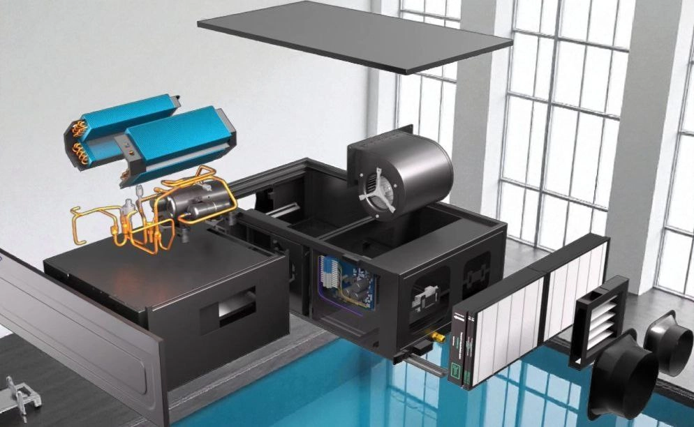 Канальний осушувач для басейнів - обігрів повітря Mycond MSHAC