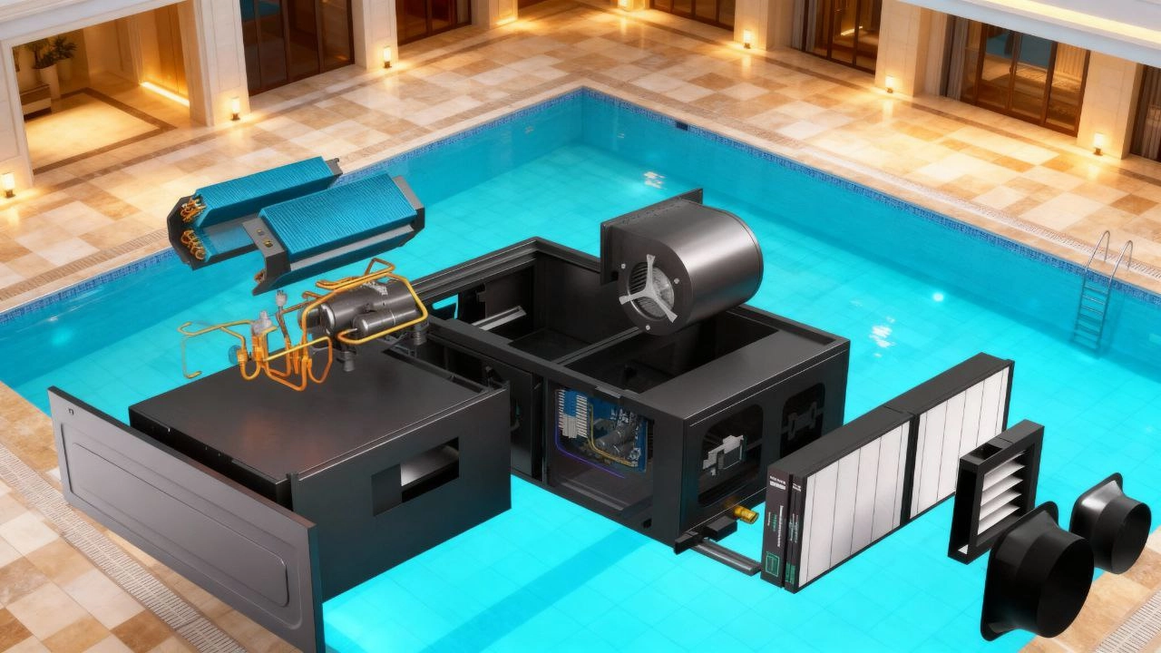 Канальний осушувач для басейнів, контроль вологи Mycond MSHAC