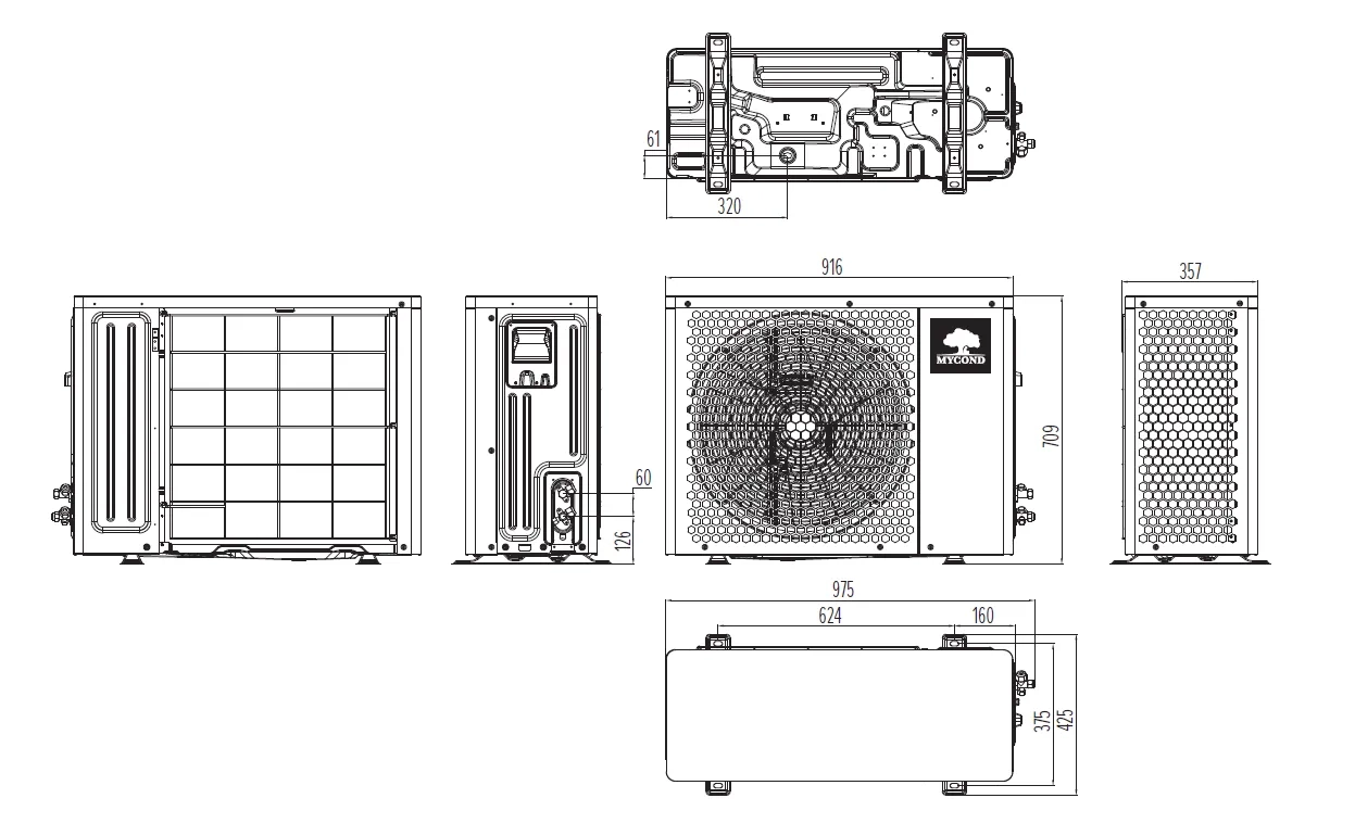 MyCond BeeHeat Габаритні розміри - 2