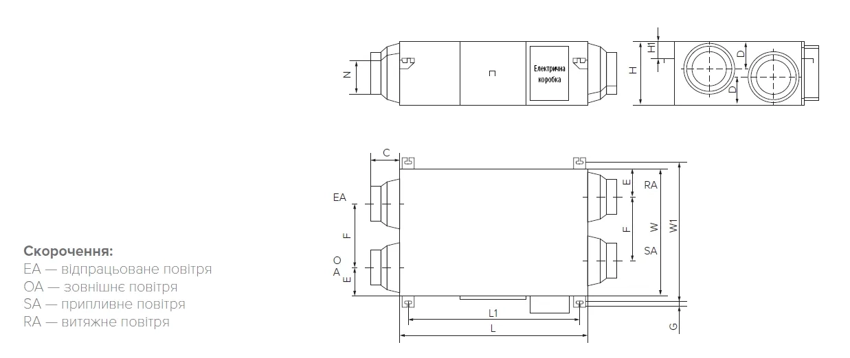 MyCond MV***I-W Габаритні розміри - 2